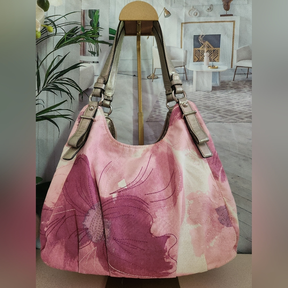 Coach Madison Maggie Hobo Satchel With Stunning Colors. Beautiful Florals! - Picture 4 of 15